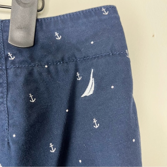 Nautica Navy Blue Anchor Print Cotton blend Shorts size 8 nautical - Picture 3 of 10